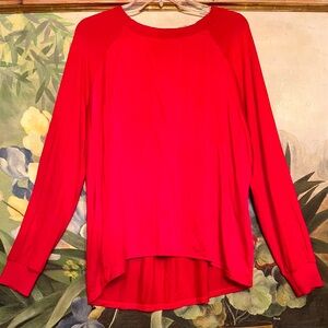 Cupio Vibrant Red Long Sleeve High Low Tee Sz XL
